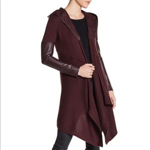 Blank NYC faux leather cardigan